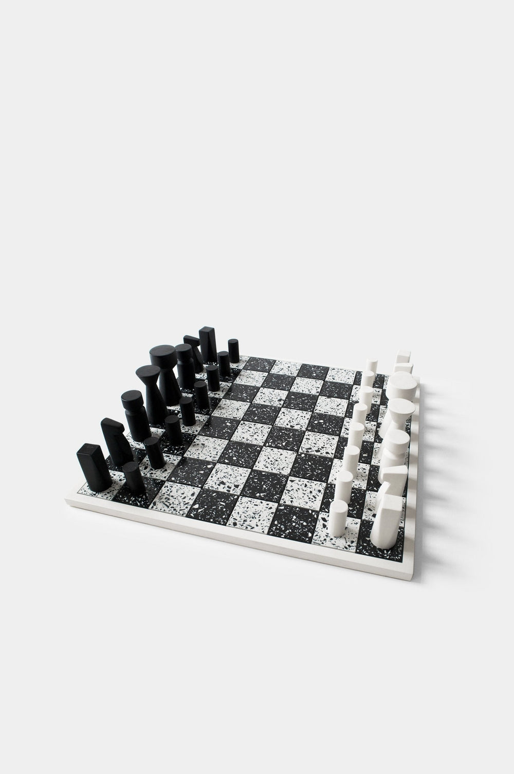 Schachbrett - Terrazzo Weiß & Schwarz Brettspiele House Raccoon 